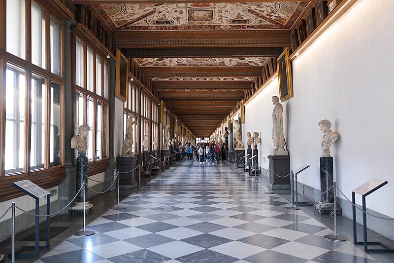 firenze galleria degli uffizi corridoio livello superiore