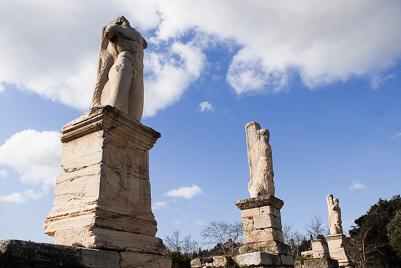 sculptures of athenian agora athens greece